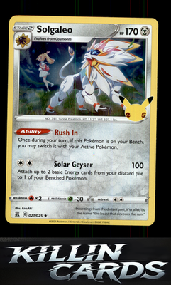 Solgaleo 021/025 Pokemon Holo Rare Celebrations Card LP