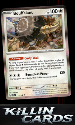 Bouffalant 119/142 Pokemon Rare SV07: Stellar Crown Card NM