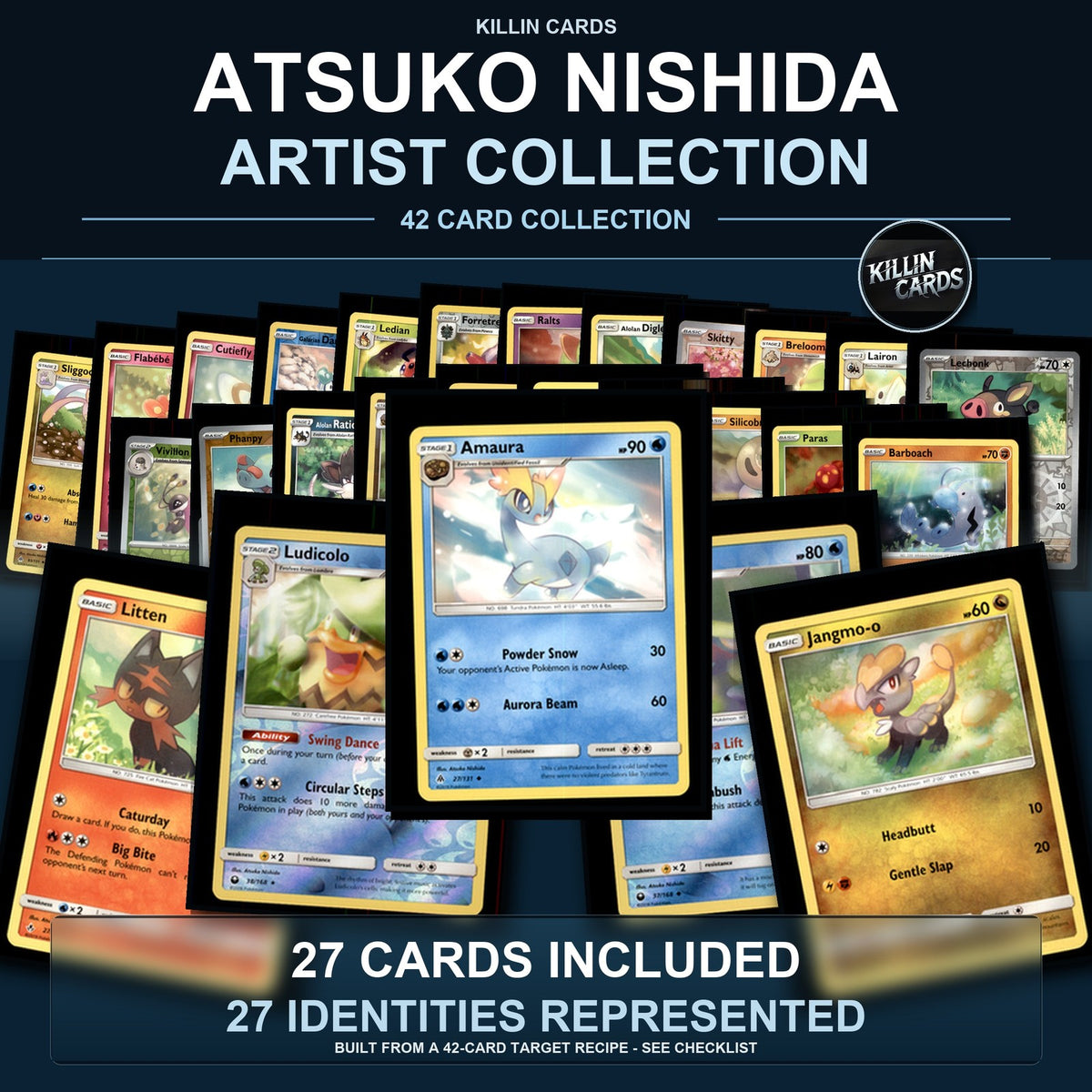 Pokemon TCG Atsuko Nishida Artist Collection 27 Cards Lot