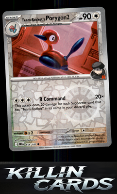 Reverse Holofoil Team Rocket's Porygon2 154/182 Pokemon Common SV10: Destined Ri
