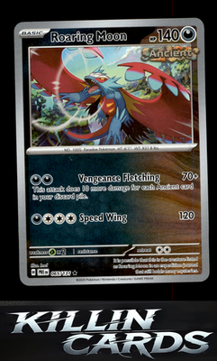 Reverse Holofoil Roaring Moon 065/131 Pokemon Rare SV: Prismatic Evolutions Card