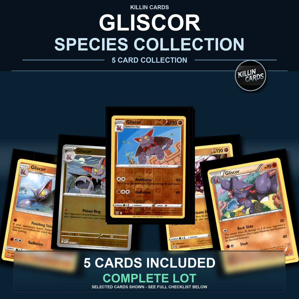 Pokemon TCG Gliscor Species Collection 5 Different Cards