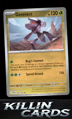 Reverse Holofoil Genesect 008/094 Pokemon Rare ME02: Phantasmal Flames Card NM