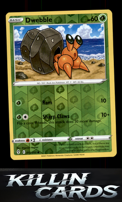 Reverse Holofoil Dwebble 011/203 Pokemon Common SWSH07: Evolving Skies Card NM