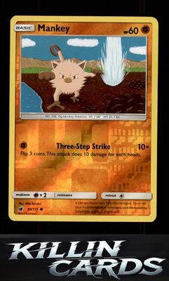 Reverse Holofoil Mankey 50/111 Pokemon Common SM - Crimson Invasion Card NM