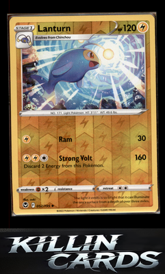 Reverse Holofoil Lanturn 052/195 Pokemon Uncommon SWSH12: Silver Tempest Card NM