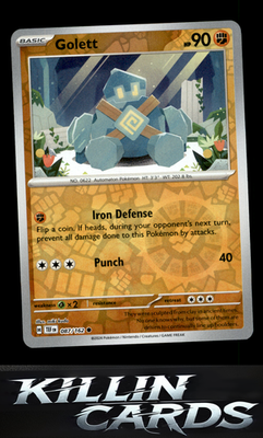 Reverse Holofoil Golett 087/162 Pokemon Common SV05: Temporal Forces Card NM