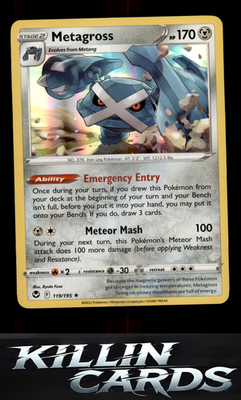 Metagross 119/195 Pokemon Holo Rare SWSH12: Silver Tempest Card NM