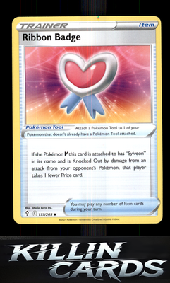 Ribbon Badge 155/203 Pokemon Uncommon SWSH07: Evolving Skies Card NM