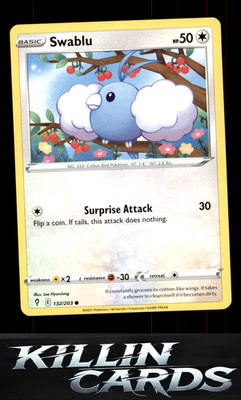 Swablu 132/203 Pokemon Common SWSH07: Evolving Skies Card NM