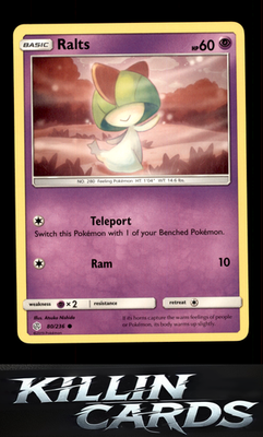 Ralts 80/236 Pokemon Common SM - Cosmic Eclipse Card NM