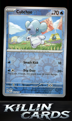 Reverse Holofoil Cubchoo 053/197 Pokemon Common SV03: Obsidian Flames Card NM