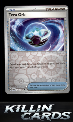 Reverse Holofoil Tera Orb 189/191 Pokemon Uncommon SV08: Surging Sparks Card NM