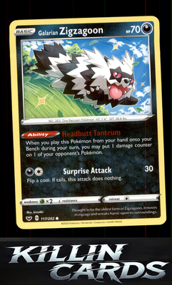 Galarian Zigzagoon 117/202 Pokemon Common SWSH01: Sword & Shield Base Set Card N