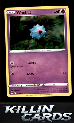 Woobat 068/203 Pokemon Common SWSH07: Evolving Skies Card NM