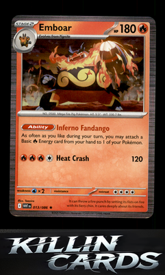 Emboar 013/086 Pokemon Rare SV: White Flare Card NM