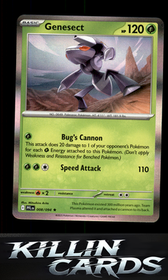 Genesect 008/094 Pokemon Rare ME02: Phantasmal Flames Card NM
