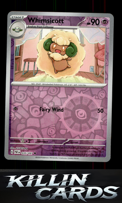 Reverse Holofoil Whimsicott 035/091 Pokemon Uncommon SV: Paldean Fates Card NM