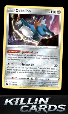 Cobalion 126/195 Pokemon Rare SWSH12: Silver Tempest Card NM