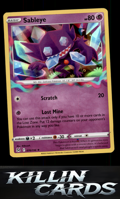 Sableye 070/196 Pokemon Holo Rare SWSH11: Lost Origin Card NM