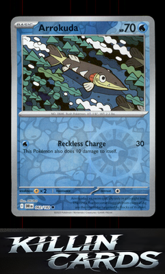 Reverse Holofoil Arrokuda 062/182 Pokemon Common SV10: Destined Rivals Card NM