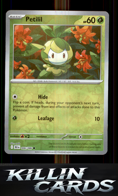 Reverse Holofoil Petilil 006/086 Pokemon Common SV: Black Bolt Card NM