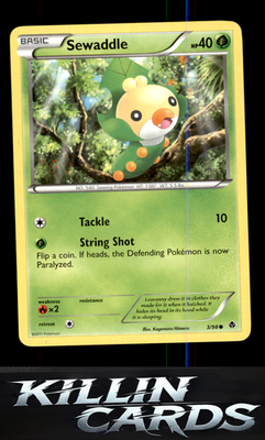 Sewaddle (3) 3/98 Pokemon Common Emerging Powers Card LP