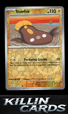 Reverse Holofoil Stunfisk - 064/191 064/191 Pokemon Common SV08: Surging Sparks
