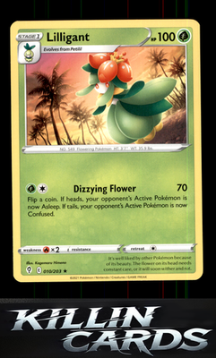 Lilligant 010/203 Pokemon Rare SWSH07: Evolving Skies Card NM