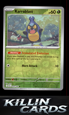 Reverse Holofoil Karrablast 009/086 Pokemon Common SV: Black Bolt Card NM