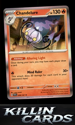 Chandelure 038/167 Pokemon Rare SV06: Twilight Masquerade Card NM