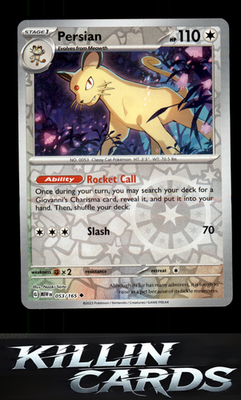 Reverse Holofoil Persian 053/165 Pokemon Uncommon SV: Scarlet & Violet 151 Card