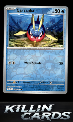 Reverse Holofoil Carvanha 042/162 Pokemon Common SV05: Temporal Forces Card NM