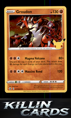 Groudon 017/025 Pokemon Holo Rare Celebrations Card NM