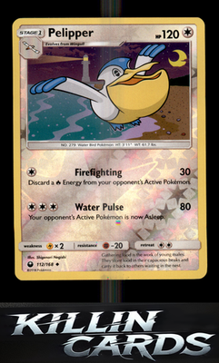 Reverse Holofoil Pelipper 112/168 Pokemon Uncommon SM - Celestial Storm Card NM