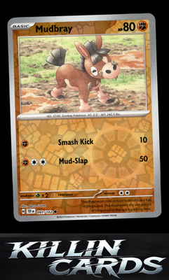 Reverse Holofoil Mudbray 091/162 Pokemon Common SV05: Temporal Forces Card NM