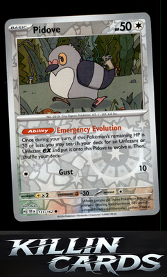 Reverse Holofoil Pidove 133/162 Pokemon Common SV05: Temporal Forces Card NM