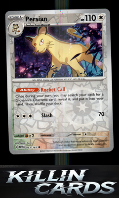 Reverse Holofoil Persian 053/165 Pokemon Uncommon SV: Scarlet & Violet 151 Card