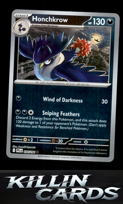 Reverse Holofoil Honchkrow 058/094 Pokemon Uncommon ME02: Phantasmal Flames Card