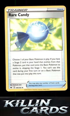 Rare Candy 180/202 Pokemon Uncommon SWSH01: Sword & Shield Base Set Card NM