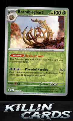 Reverse Holofoil Brambleghast 021/162 Pokemon Rare SV05: Temporal Forces Card NM