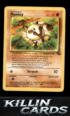 Mankey 55/64 Pokemon Common Jungle Card LP
