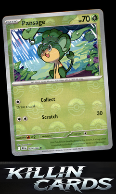 Pansage (Poke Ball Pattern) 004/086 Pokemon Common SV: Black Bolt Card NM