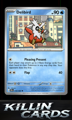 Delibird 018/086 Pokemon Uncommon ME04: Chaos Rising Card NM