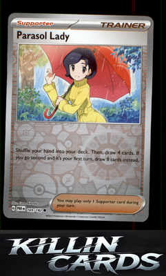 Reverse Holofoil Parasol Lady 169/182 Pokemon Common SV04: Paradox Rift Card NM
