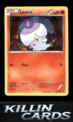 Litwick 18/99 Pokemon Common Next Destinies Card NM