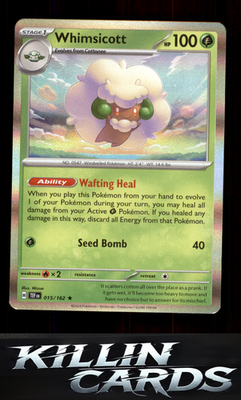 Whimsicott 015/162 Pokemon Rare SV05: Temporal Forces Card NM