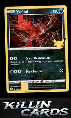 Yveltal 019/025 Pokemon Holo Rare Celebrations Card NM
