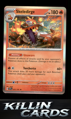 Skeledirge 031/191 Pokemon Rare SV08: Surging Sparks Card NM