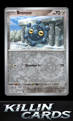 Reverse Holofoil Bronzor 066/131 Pokemon Common SV: Prismatic Evolutions Card NM